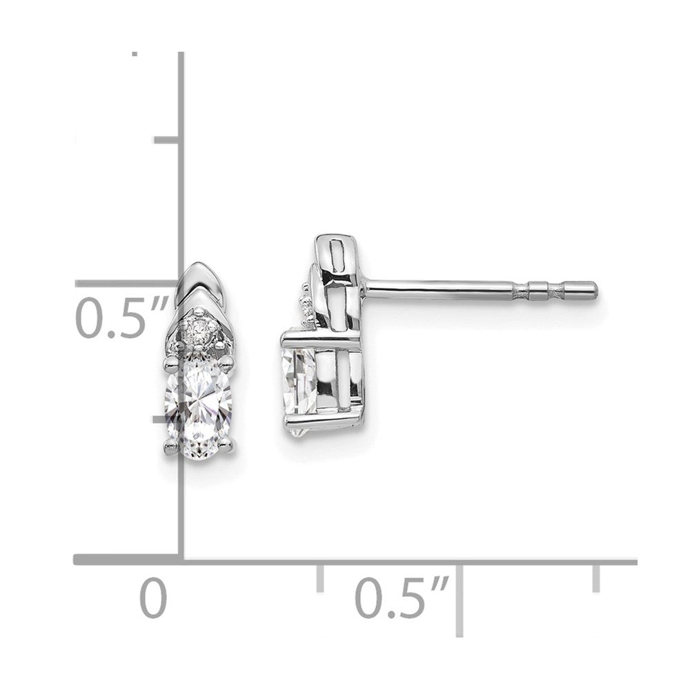 14K Weißgold Ohrringe mit Weißem Topas und Diamant