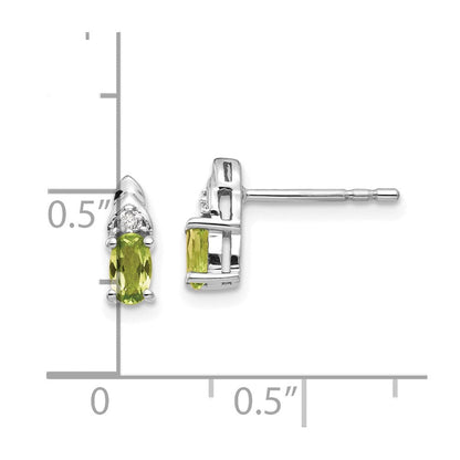 14K Weißgold Peridot-Diamant-Ohrringe