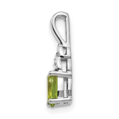 14K Weißgold Anhänger mit Peridot und Diamant