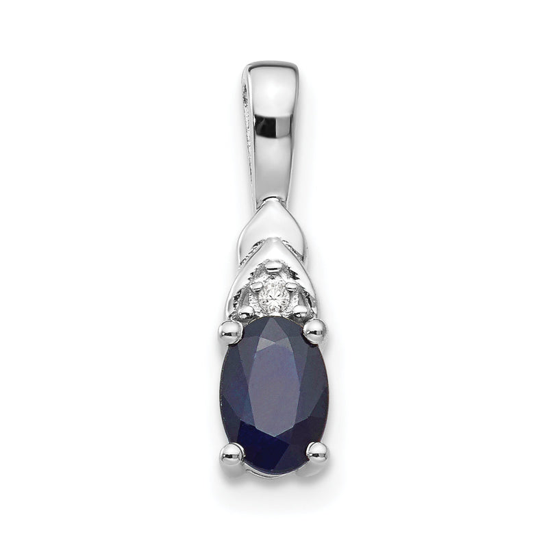 14K Weißgold Saphir-Diamant-Anhänger