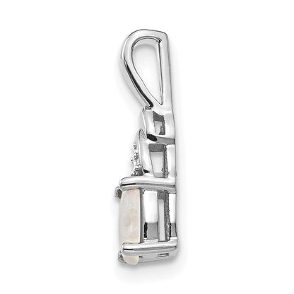 14K Weißgold Anhänger mit Opal und Diamant