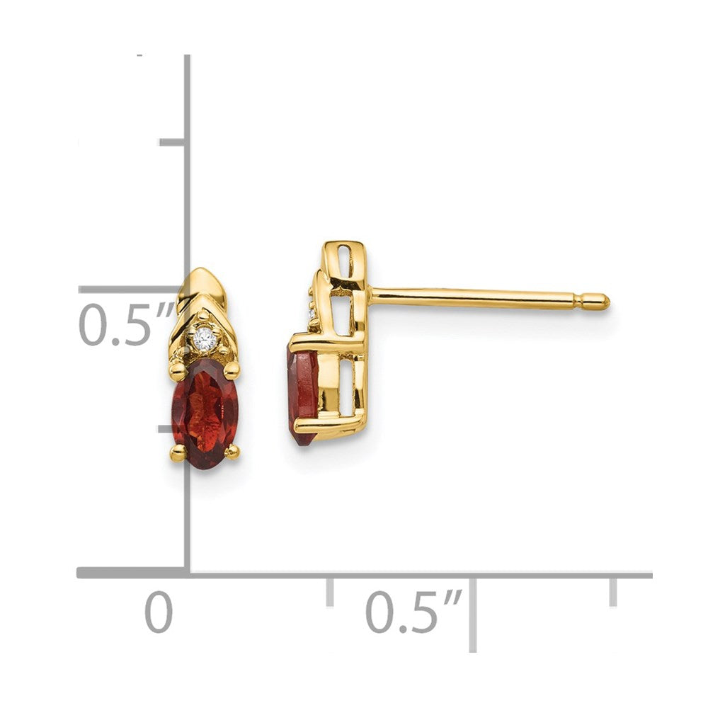 14K Ohrringe mit Diamanten und Granat