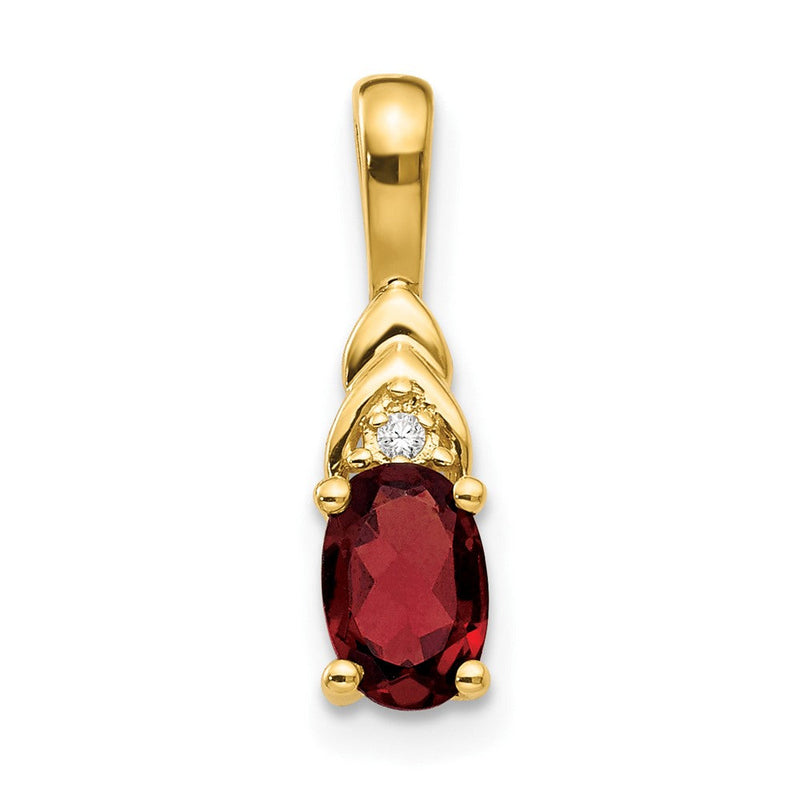 14K Anhänger mit Diamant und Granat