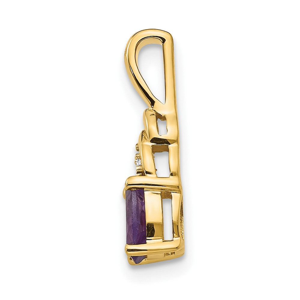 14K Gold Anhänger mit Diamant und Amethyst