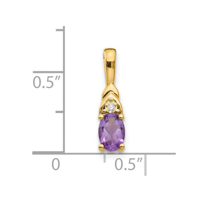 14K Gold Anhänger mit Diamant und Amethyst