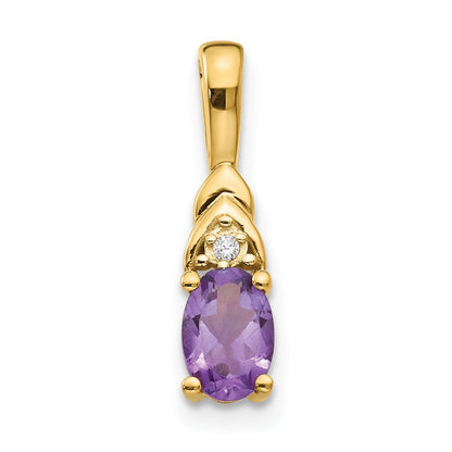 14K Gold Anhänger mit Diamant und Amethyst