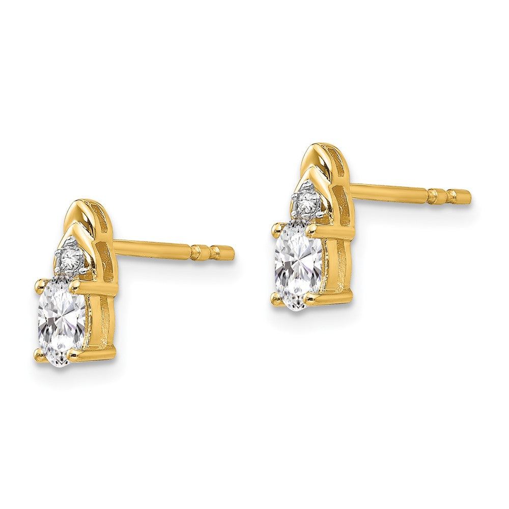 14K Ohrringe mit Diamanten und Weißtopas