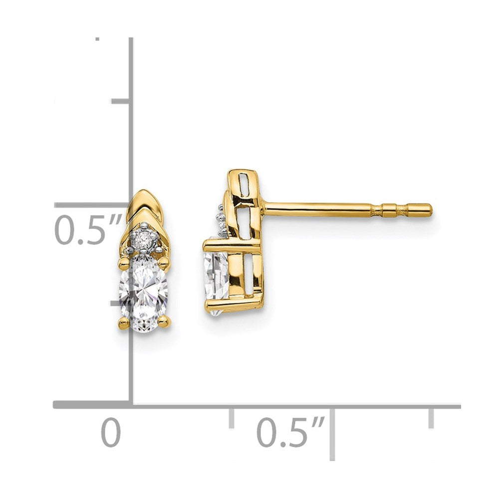 14K Ohrringe mit Diamanten und Weißtopas