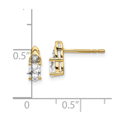 14K Ohrringe mit Diamanten und Weißtopas