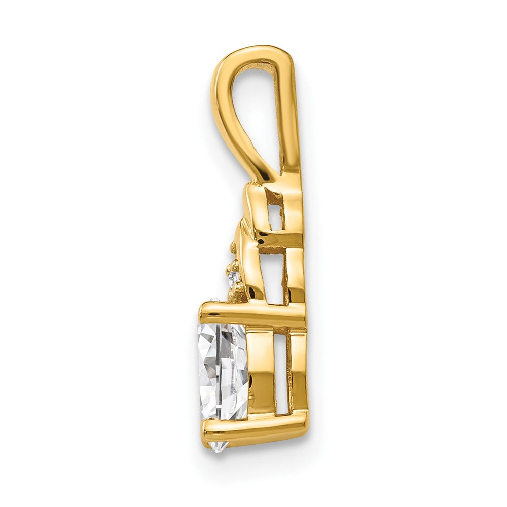 14K Gold Anhänger mit Diamant und Weißtopas