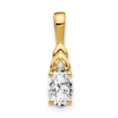 14K Gold Anhänger mit Diamant und Weißtopas