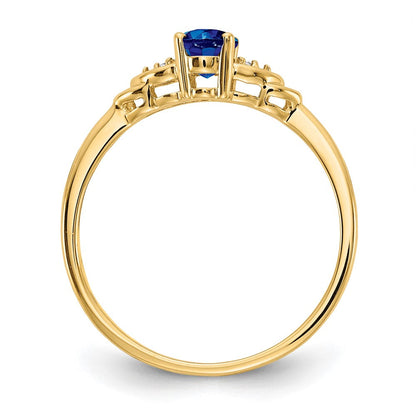 14K Gelbgold Saphir und Diamant Ring