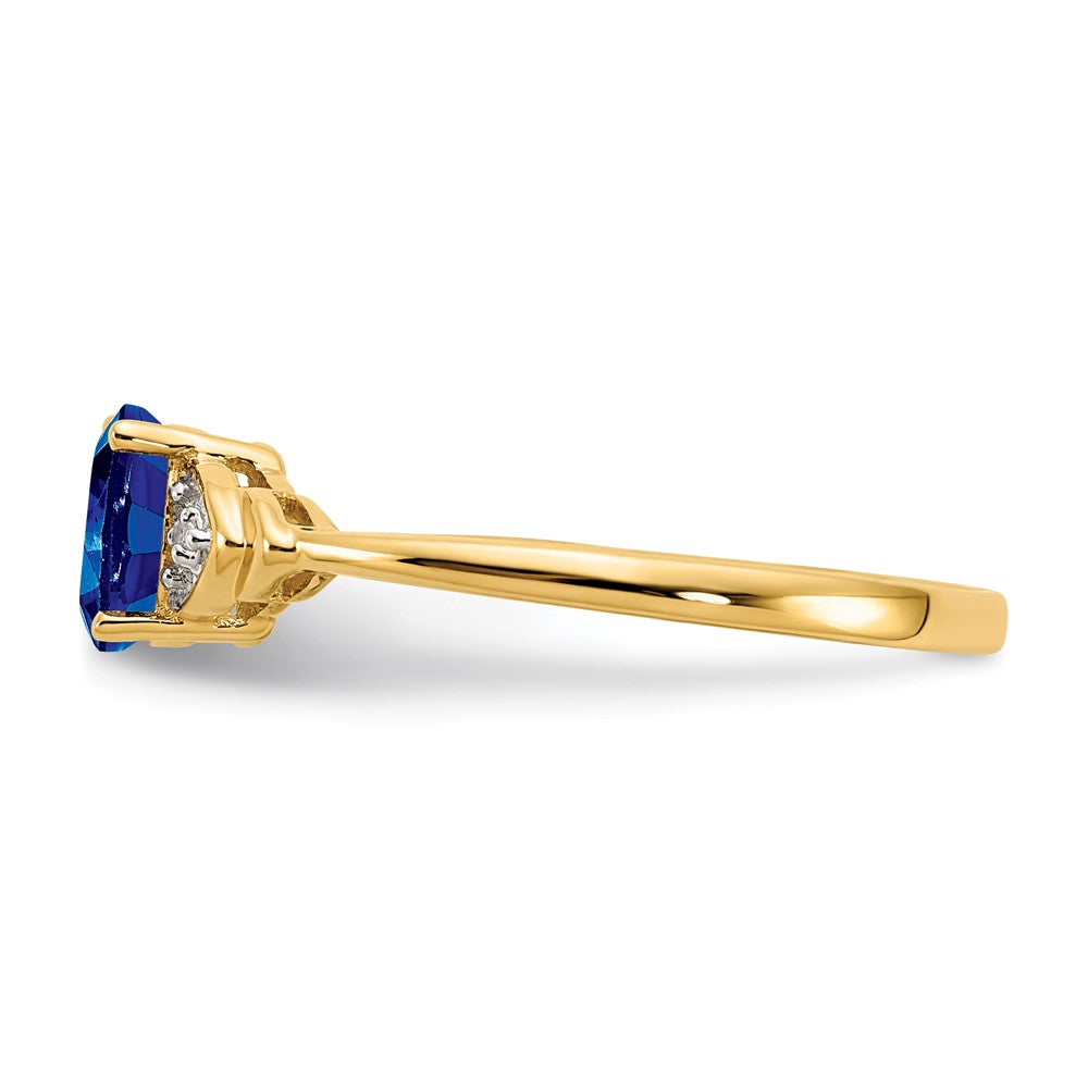 14K Gelbgold Saphir und Diamant Ring