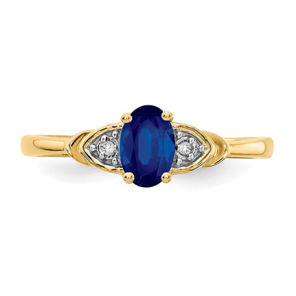 14K Gelbgold Saphir und Diamant Ring