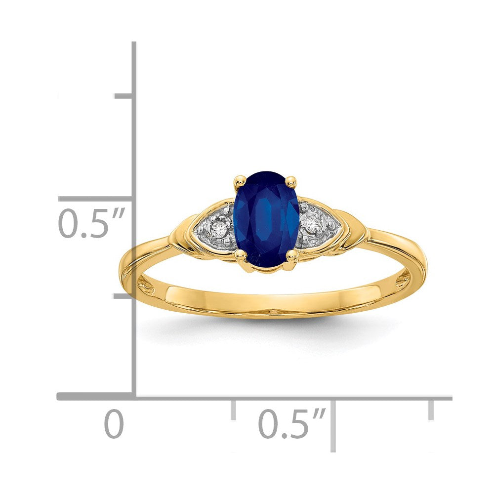 14K Gelbgold Saphir und Diamant Ring
