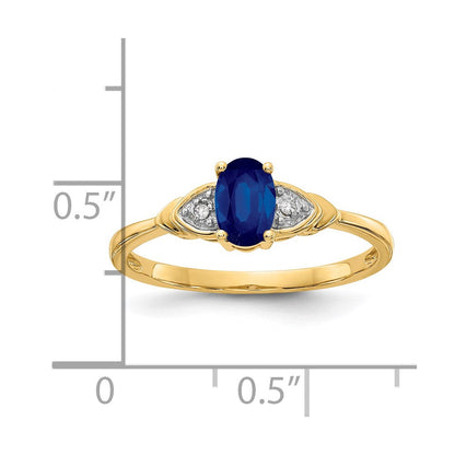 14K Gelbgold Saphir und Diamant Ring