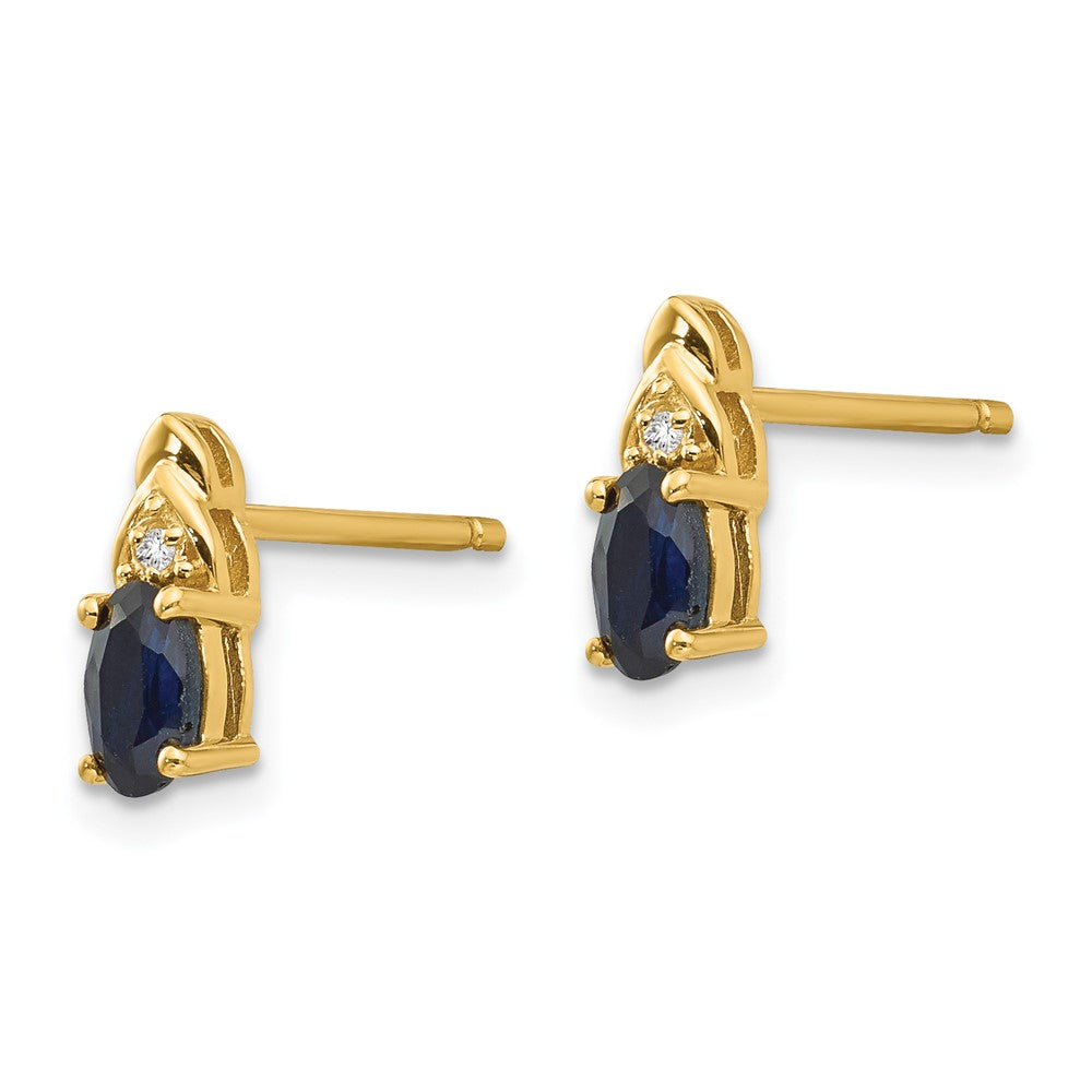 14K Ohrringe mit Diamanten und Saphiren