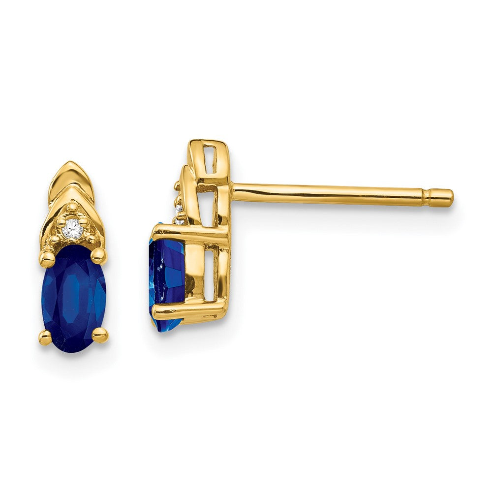 14K Ohrringe mit Diamanten und Saphiren