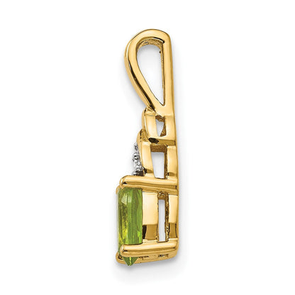 14K Gelbgold Anhänger mit Diamant und Peridot