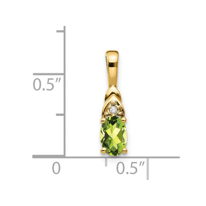 14K Gelbgold Anhänger mit Diamant und Peridot