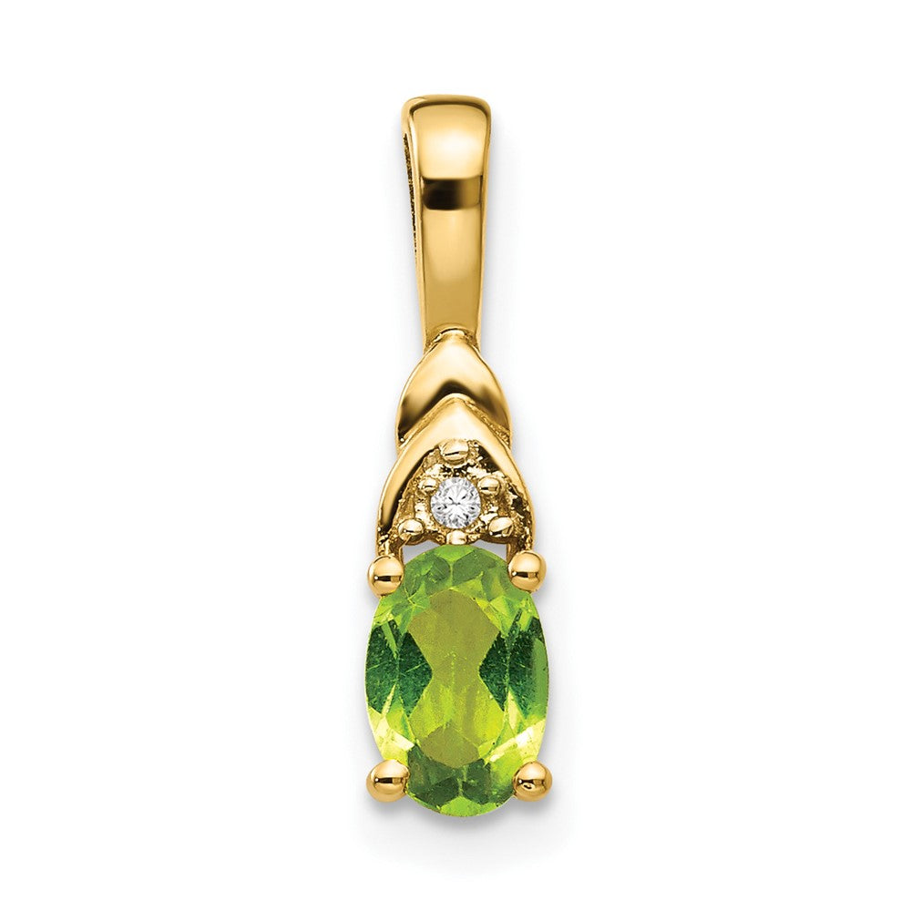 14K Gelbgold Anhänger mit Diamant und Peridot