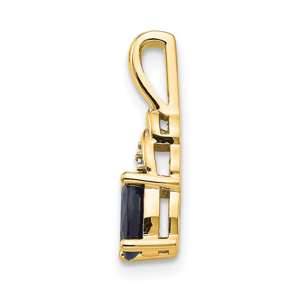 14K Gelbgold Anhänger mit Diamant und Saphir