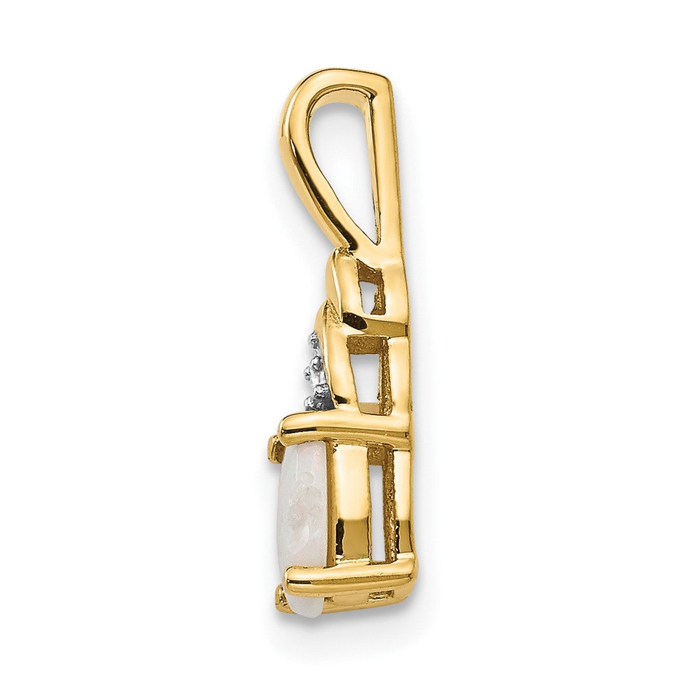 14K Gelbgold Anhänger mit Diamant und Opal