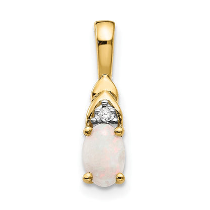 14K Gelbgold Anhänger mit Diamant und Opal