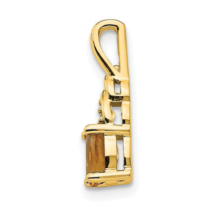 14K Gold Anhänger mit Diamant und Citrin