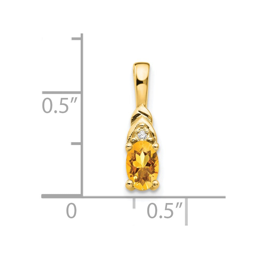 14K Gold Anhänger mit Diamant und Citrin