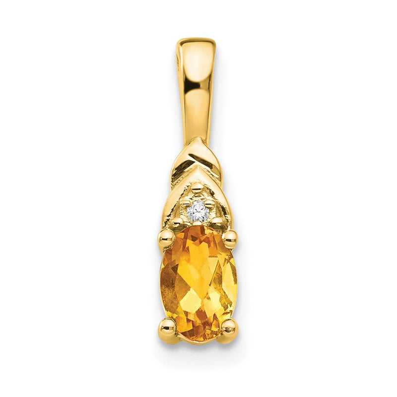 14K Gold Anhänger mit Diamant und Citrin