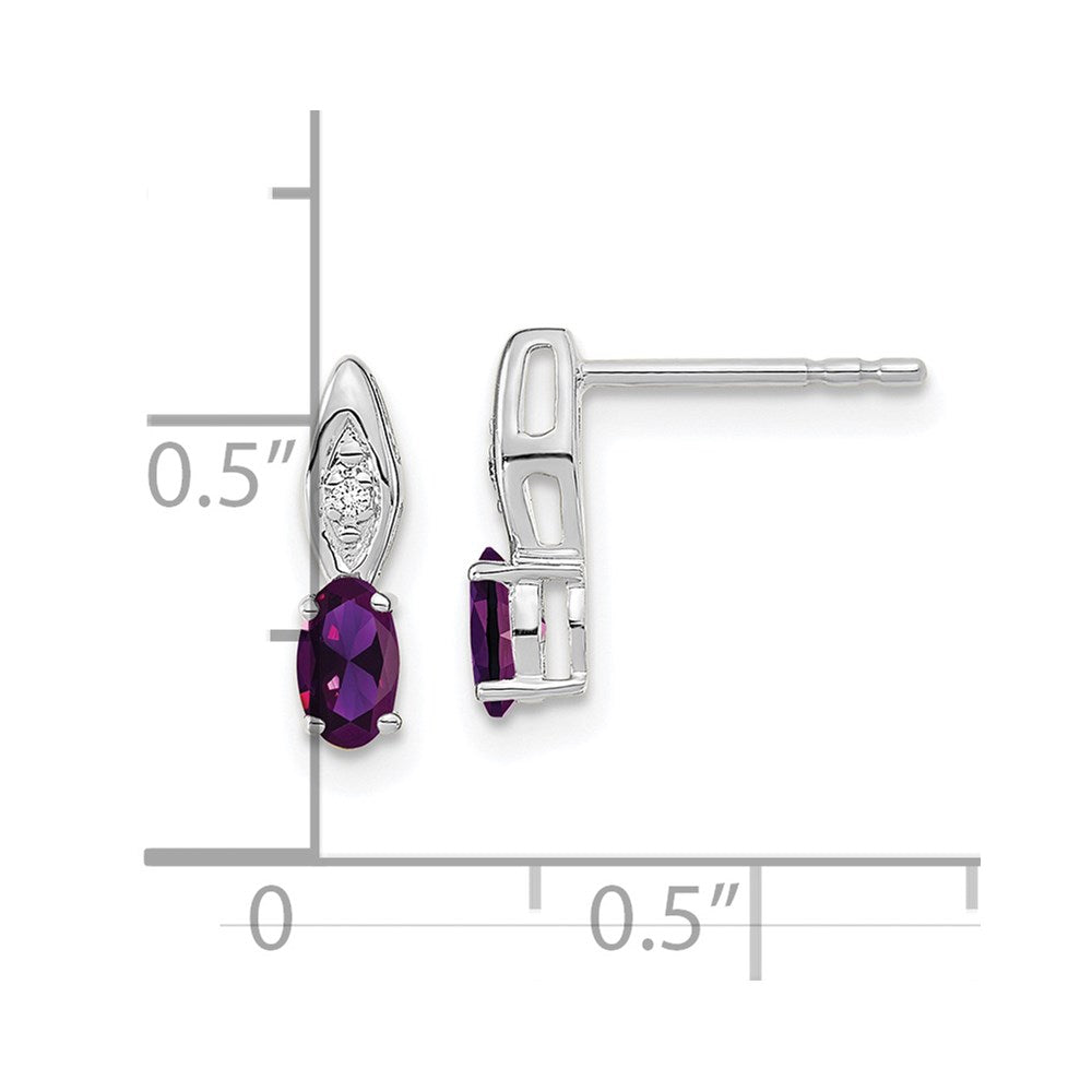 Ohrringe aus 14K Weißgold mit Amethyst und Diamant
