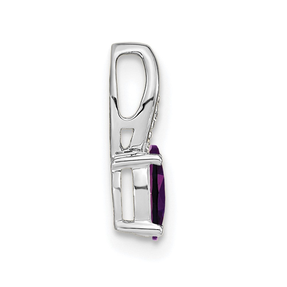 14K Weißgold Amethyst-Diamant-Anhänger