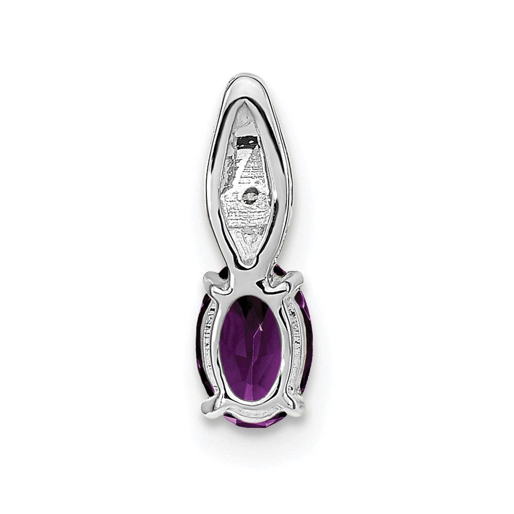 14K Weißgold Amethyst-Diamant-Anhänger