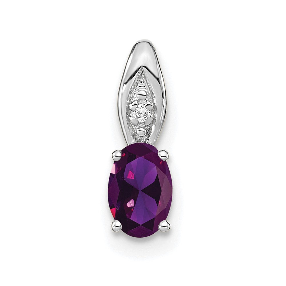 14K Weißgold Amethyst-Diamant-Anhänger