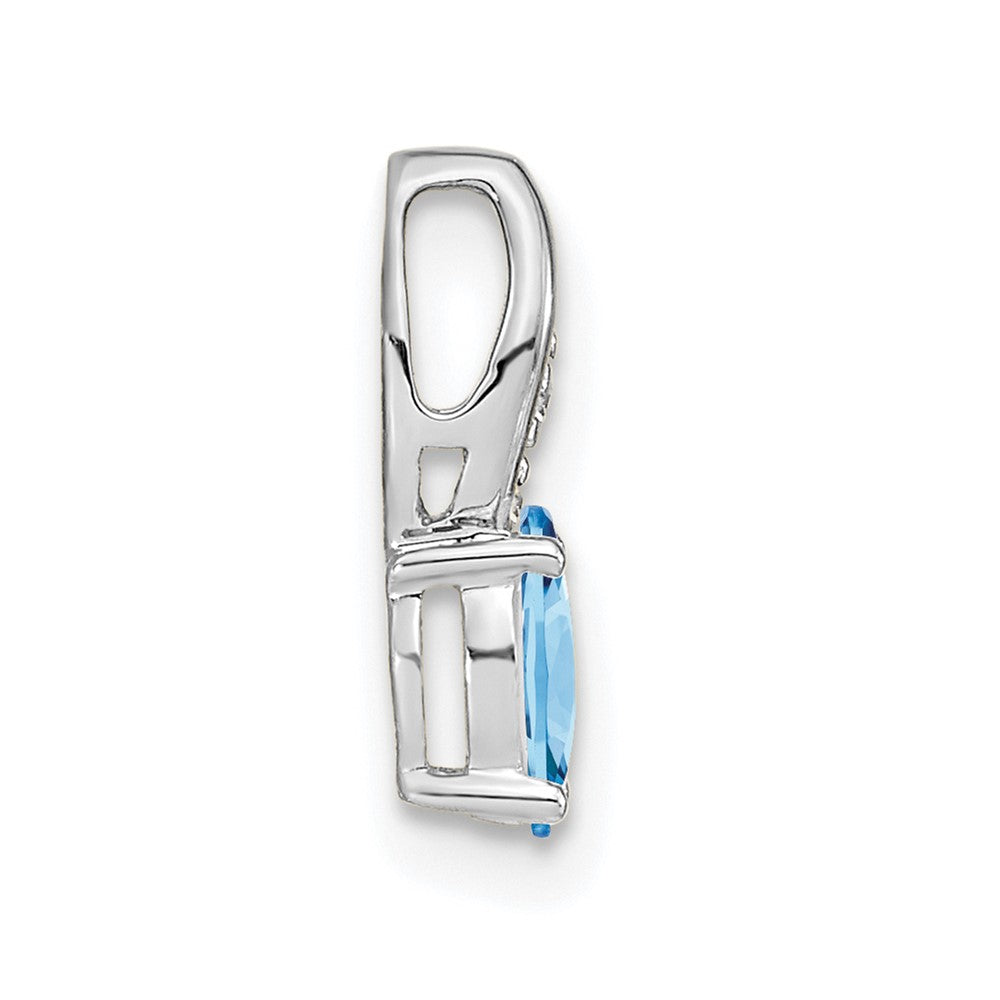 14K Weißgold Anhänger mit Aquamarin und Diamant