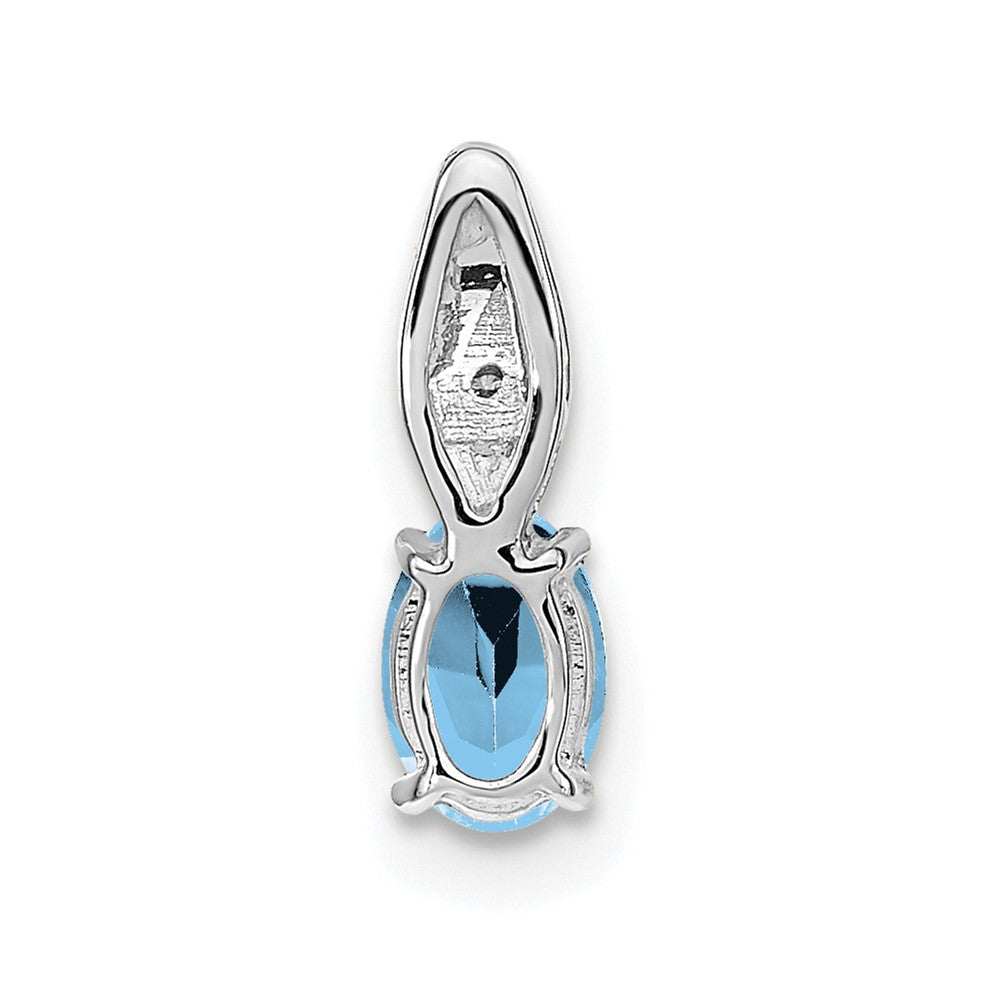 14K Weißgold Anhänger mit Aquamarin und Diamant