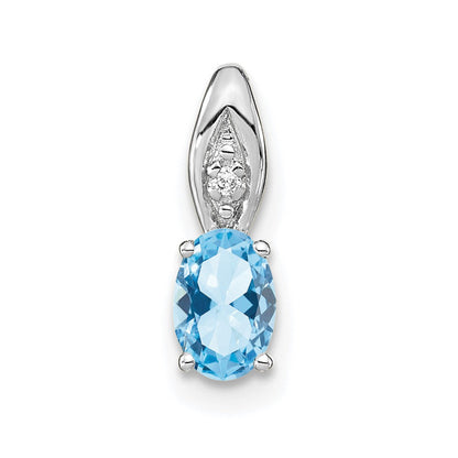 14K Weißgold Anhänger mit Aquamarin und Diamant
