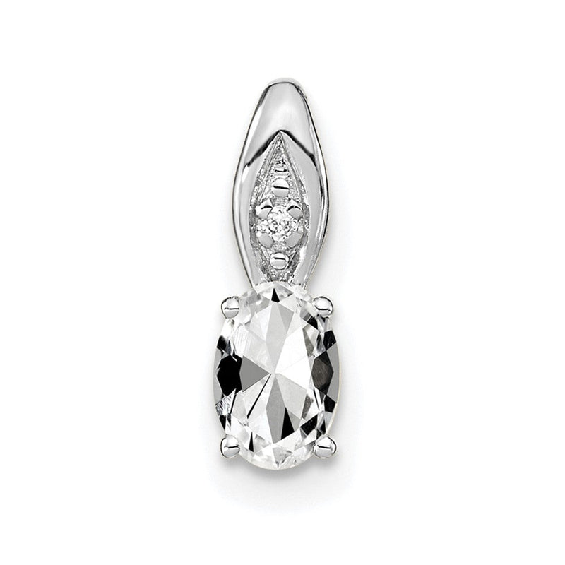 14K Weißgold Weißtopas-Anhänger mit Diamant