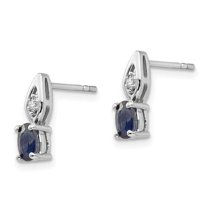 14K Weißgold Saphir-Diamant-Ohrringe