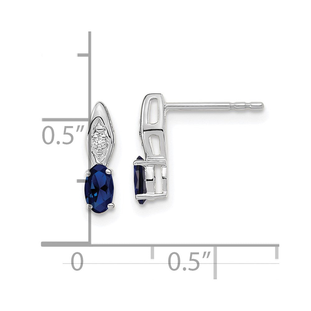 14K Weißgold Saphir-Diamant-Ohrringe