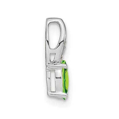 14K Weißgold Peridot-Diamant-Anhänger