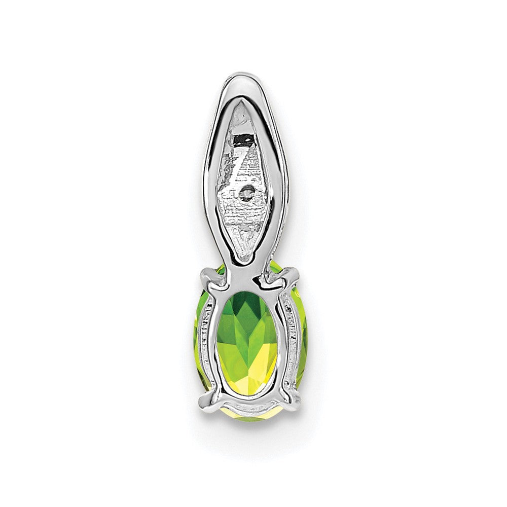 14K Weißgold Peridot-Diamant-Anhänger