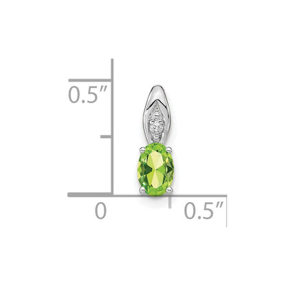 14K Weißgold Peridot-Diamant-Anhänger