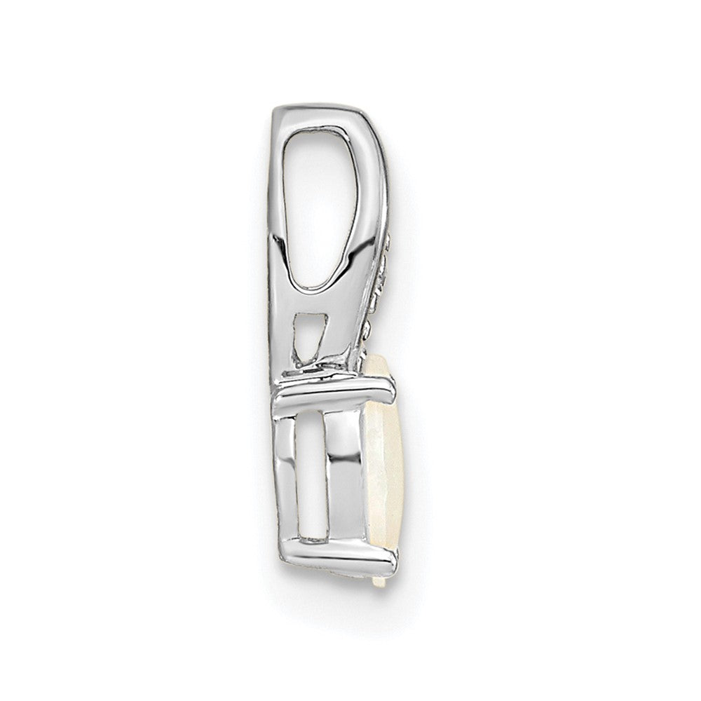 14K Weißgold Opal-Diamant-Anhänger