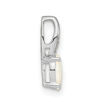 14K Weißgold Opal-Diamant-Anhänger