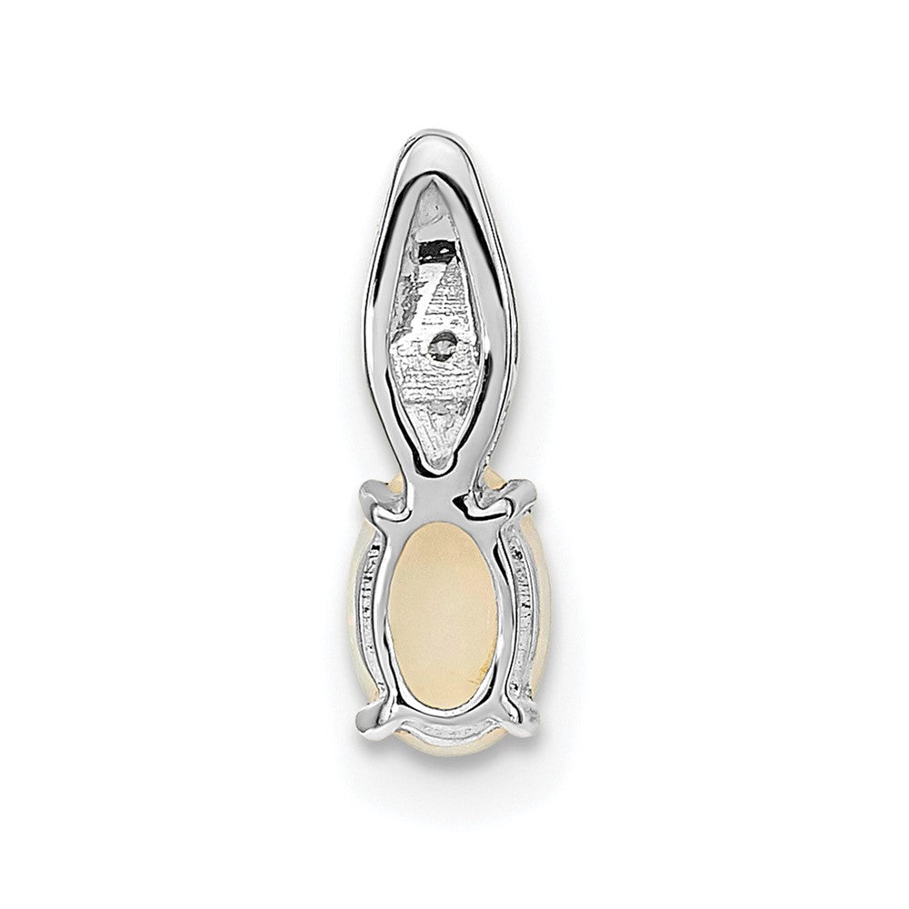 14K Weißgold Opal-Diamant-Anhänger