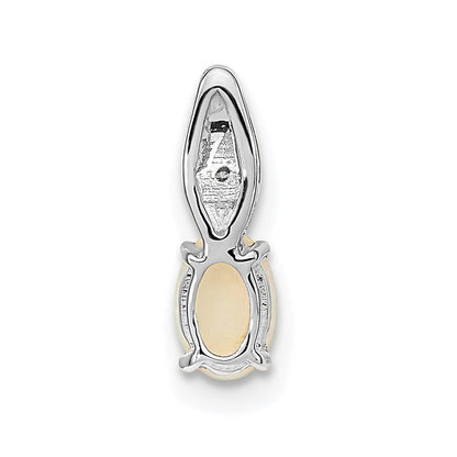 14K Weißgold Opal-Diamant-Anhänger