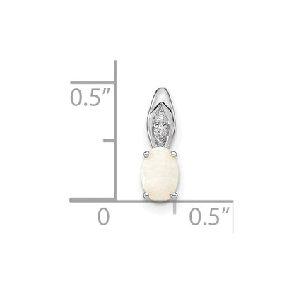 14K Weißgold Opal-Diamant-Anhänger