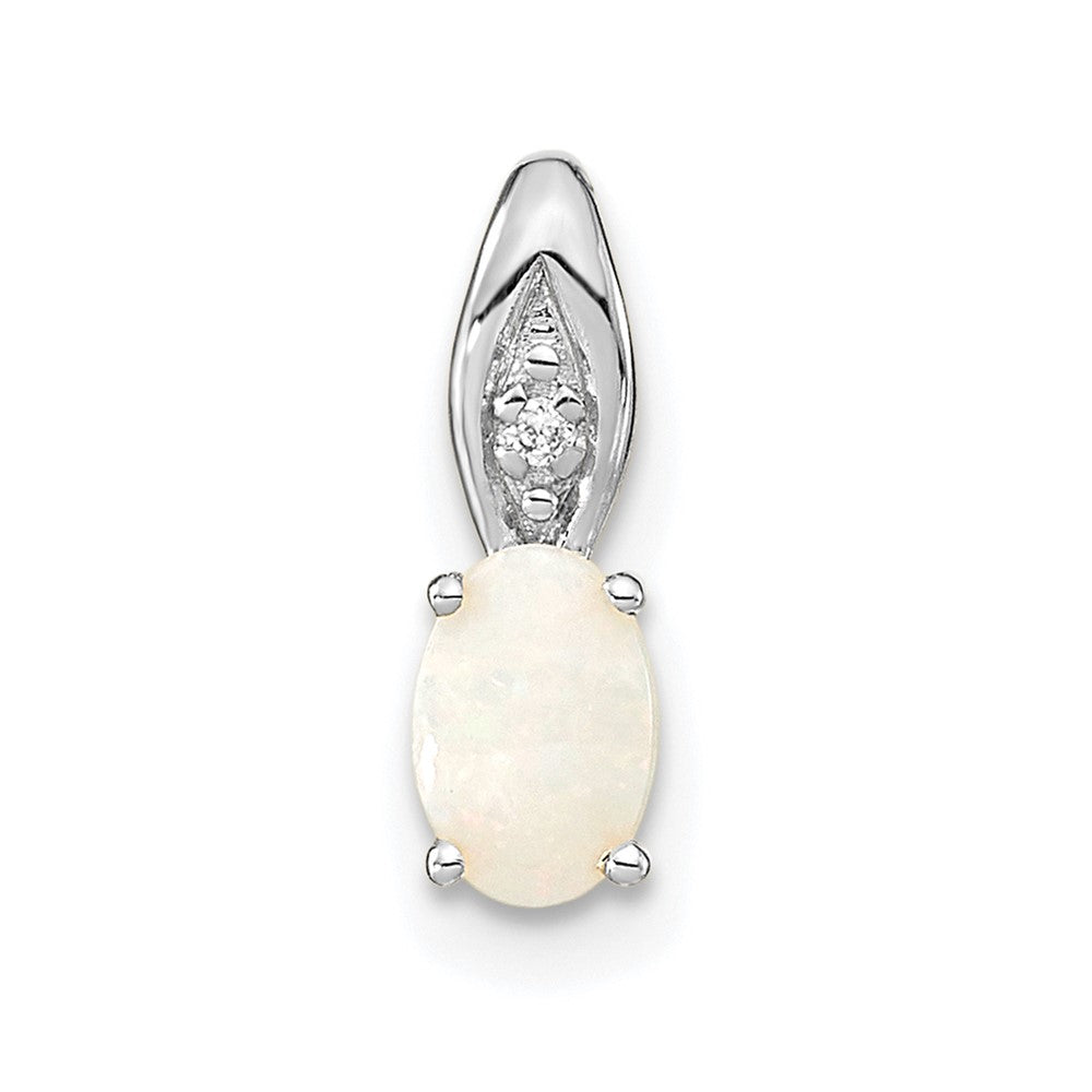 14K Weißgold Opal-Diamant-Anhänger